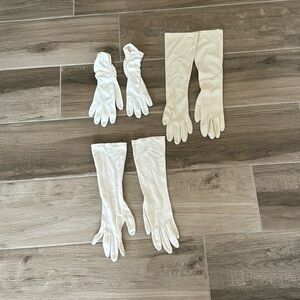 Vintage lot of 3 cotton and nylon gloves
